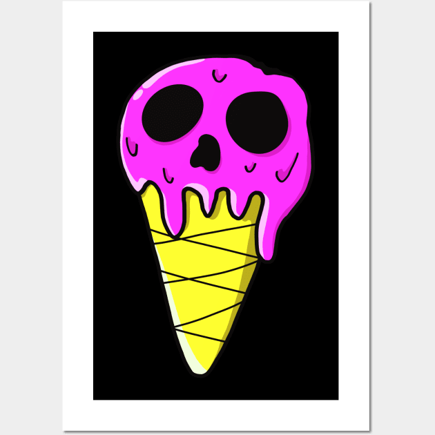 Anime Kawaii Skull Ice Cream Sticker Gift Wall Art by Foxxy Merch